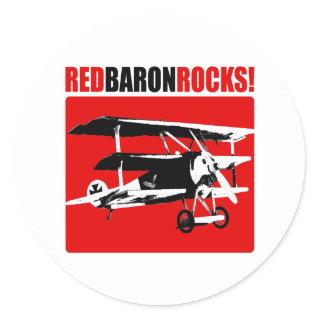 Red Baron Rocks Classic Round Sticker