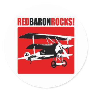 Red Baron Rocks Classic Round Sticker