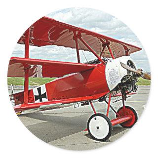 Red Baron's triplane Classic Round Sticker