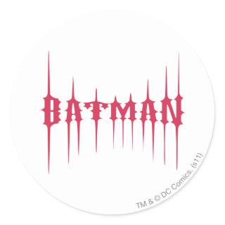 Red Batman Name Classic Round Sticker