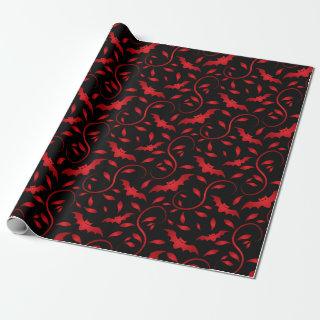 Red bats and leaves pattern