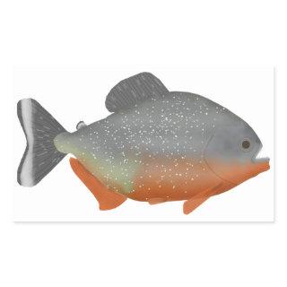 Red Belly Piranha Rectangular Sticker