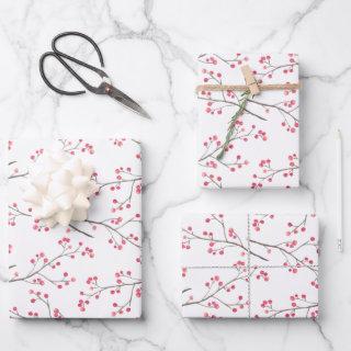 Red Berry Branch Winter Holiday  Sheets