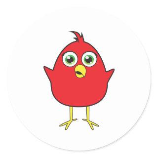 Red Bird Classic Round Sticker