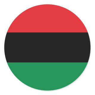 Red Black and Green Pan-African UNIA flag Classic Round Sticker