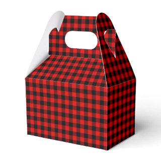 Red Black Buffalo Lumberjack Check Christmas Favor Boxes