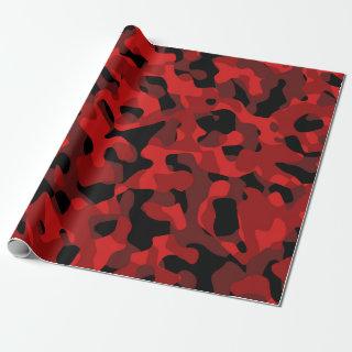 Red Black Camouflage Print Pattern