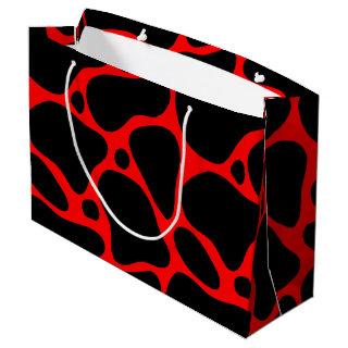 Red & Black Giraffe Pattern Large Gift Bag