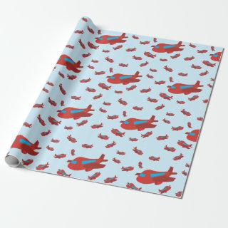 Red & Blue Airplane Pattern