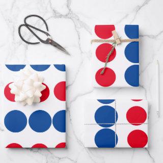 Red Blue Polka Dots Patterns White Colorful Bright  Sheets