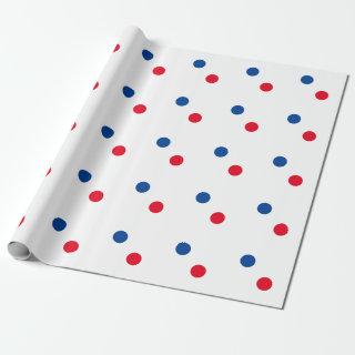 Red Blue Polka Dots White Custom Colorful Bright