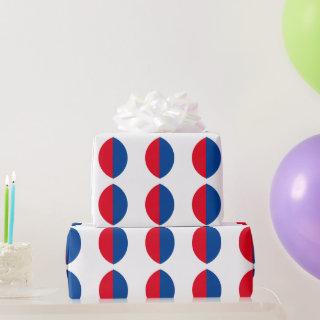 Red Blue White Geometric Patterns Custom Colors