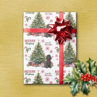 Red Bow Black Standard Poodle Dog Holiday Tree
