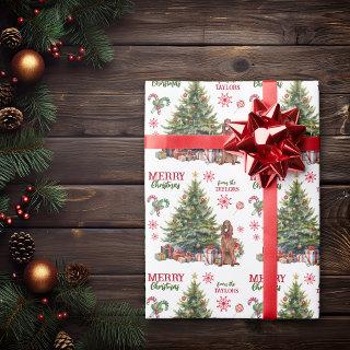 Red Bow Irish Setter Dog Holiday Tree
