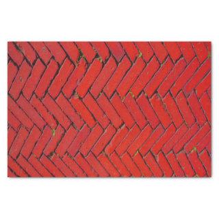 Red Brick Chevron  Tissue Paper