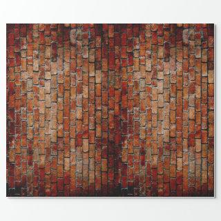 RED BRICK RUSTIC WALL DECOUPAGE