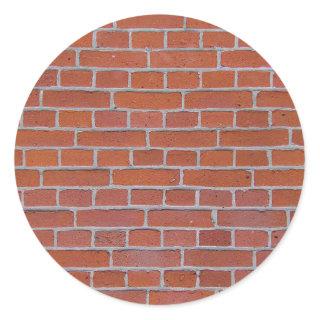 Red Brick Texture Background Classic Round Sticker