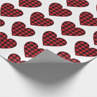 Red Buffalo Plaid Check Hearts Country Rustic
