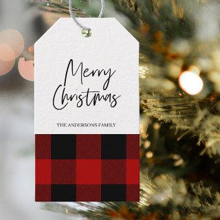Red Buffalo Plaid & Merry Christmas Gift Tags