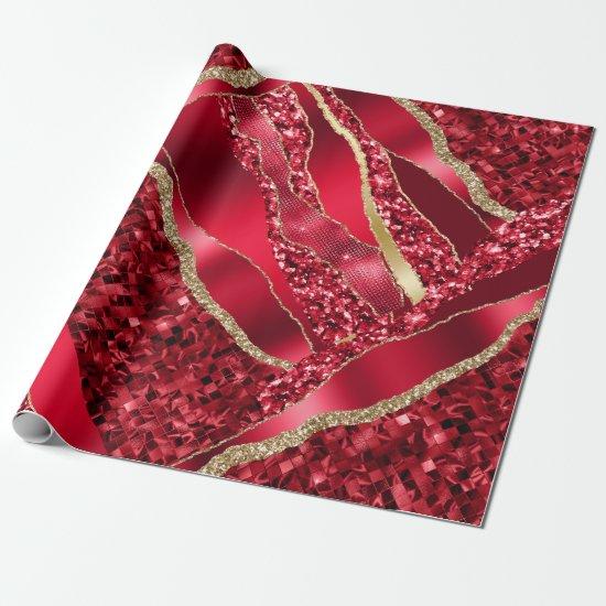 Red burgundy plum wine glitter metallic foil chic