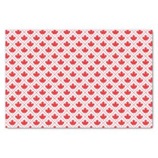 Red Canadian Flag Maple Leaf Diamond Pattern Tissue Paper