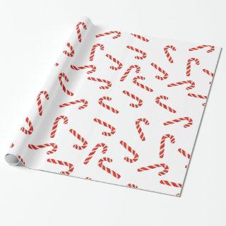 Red Candy Canes Watercolor Holiday Pattern
