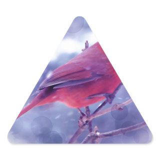 Red Cardinal in the Blizzard Triangle Sticker