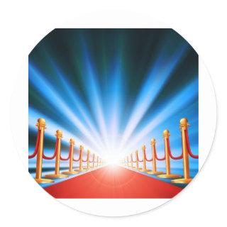 Red carpet entrance classic round sticker