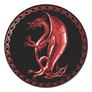 Red Celtic Dragon Sticker