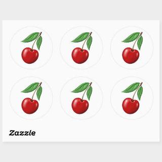 Red Cherry Classic Round Sticker