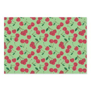 red cherry green background  sheets