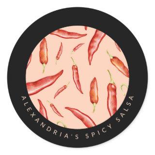 Red Chili Pepper | Your Personalized Spicy Salsa Classic Round Sticker