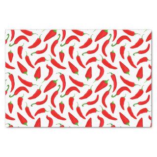 Red Chilli Pepper Pattern on White Tissue Paper