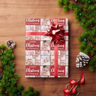 Red Christmas 8 Photo Collage Personalized Custom