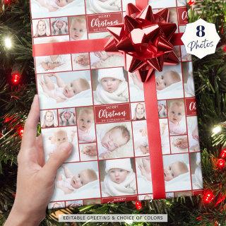 Red Christmas 8 Photo Collage Personalized Custom