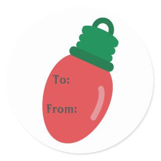 Red Christmas Bulb Gift Tag Stickers