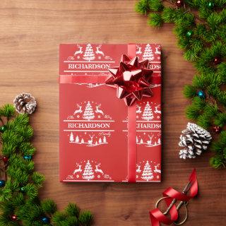 Red Christmas Family Name | Personalized Name