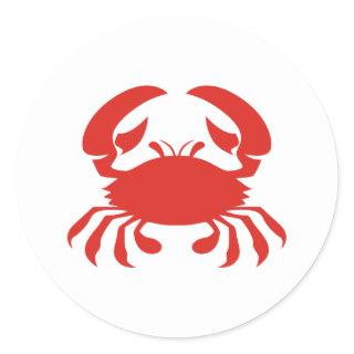 Red Crab Logo Classic Round Sticker