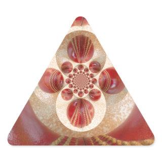 Red Cricket Balls Abstract Art Print Design Triangle Sticker