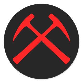 Red Crossed Rock Hammers Sticker