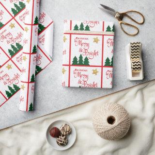 Red Days Be Merry Bright Trees Gold Stars Script