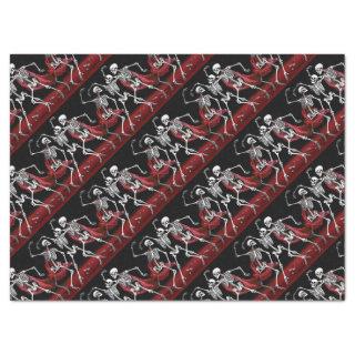 Red Death Dancing Skeletons Gothic Wedding Tissue Paper