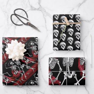 Red Death Dancing Skeletons Gothic Wedding  Sheets
