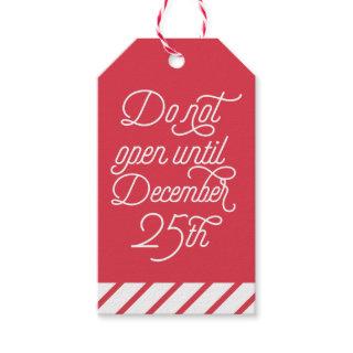 Red Do Not Open Until December 25  | Holiday Gift Tags