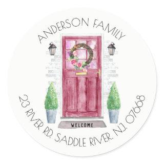 Red Door | New Home Address Label Sticker