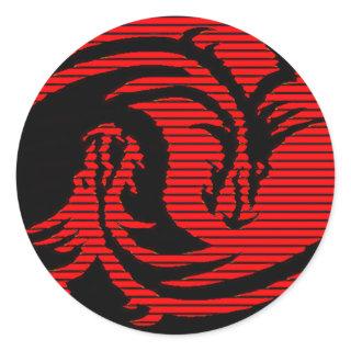 Red dragon    classic round sticker