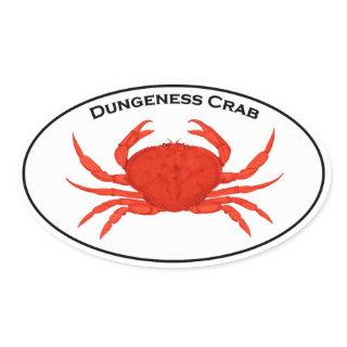 Red Dungeness Crab Oval Logo Oval Sticker