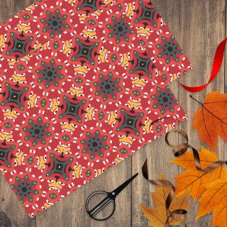Red Ethnic Boho Oriental Arabesque Mosaic Pattern Tissue Paper