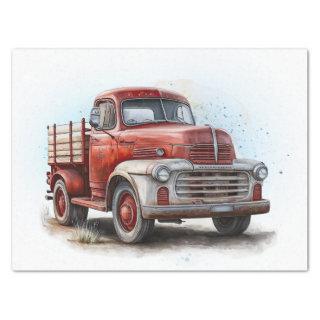 Red Farm Pickup Truck Tissue Paper