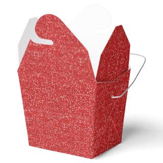 Red Faux Glitter Favor Boxes